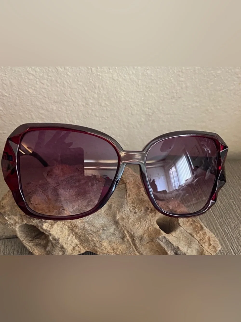 5/$10❤️❤️❤️NEW Burgundy & Silver Sunglasses